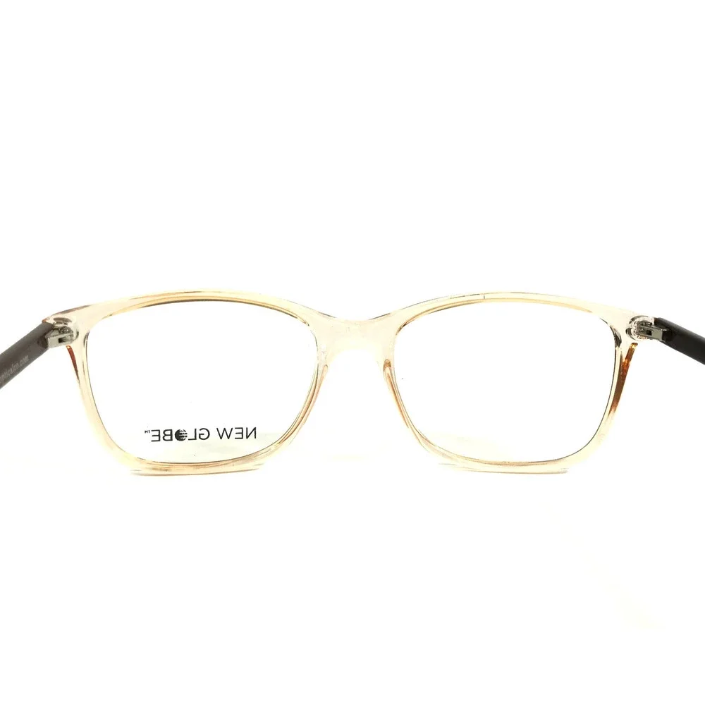 New Globe Eyeglasses Frames L4094 CREAM Black Rectangle Full Rim 52-17-140